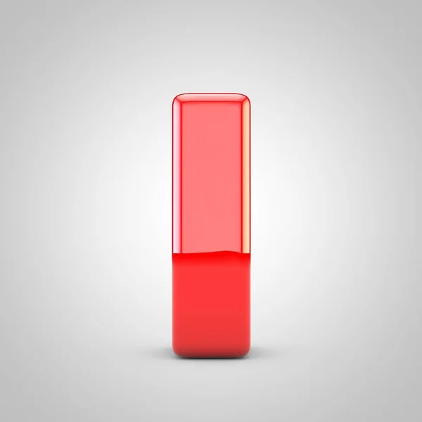 3d Röd bokstav I stor låda Isolerad vit bakgrund — Stockfoto
