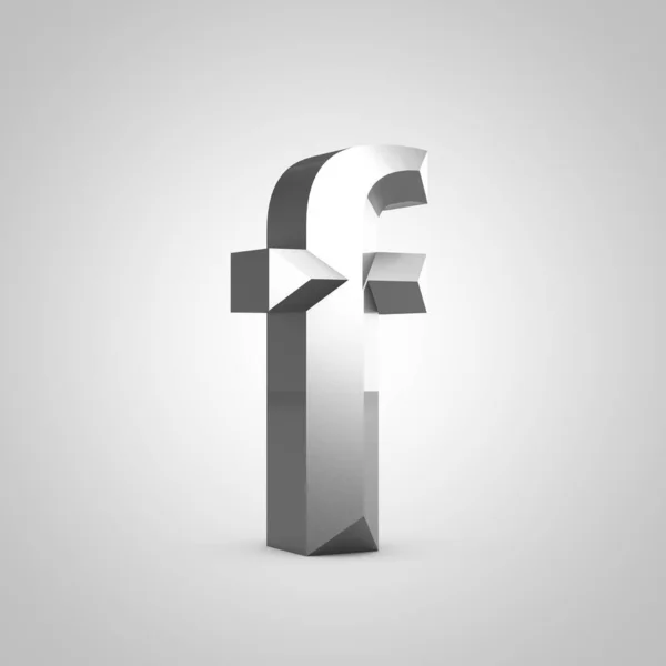 Metal chiseled letter F lowercase — ストック写真