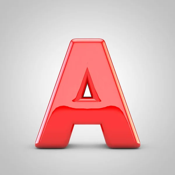 3D червона літера Верхній регістр Ізольований білий фон — стокове фото