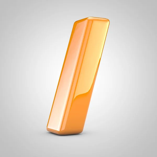 Arancione 3d simbolo barra in avanti isolato su sfondo bianco — Foto Stock