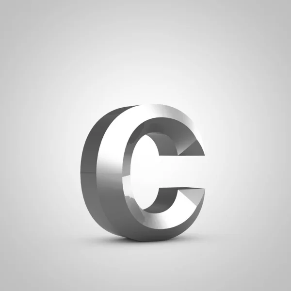 Malé kovové písmeno C s dlátem — Stock fotografie
