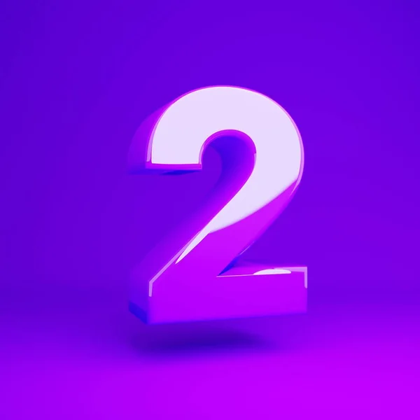 Glanzend violet nummer 2 violet matte achtergrond — Stockfoto