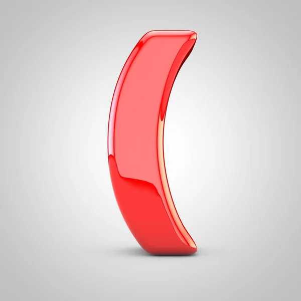 3D Rosso tondo parentesi simbolo isolato sfondo bianco — Foto Stock
