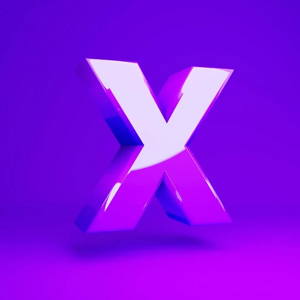 Carta violeta lustrosa X fundo fosco violeta maiúscula — Fotografia de Stock