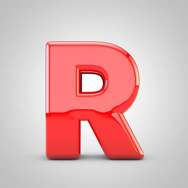 3D Red Letter R uppercase Isolated White Background — Stock Photo, Image