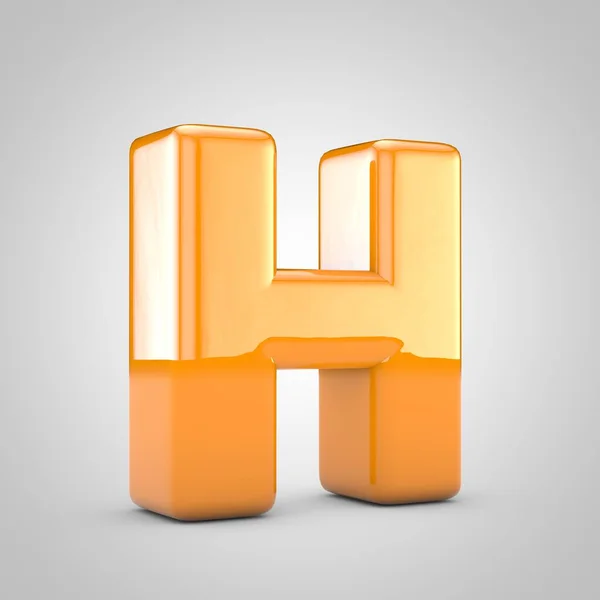 Oranje 3d letter H hoofdletters geïsoleerd op witte achtergrond — Stockfoto