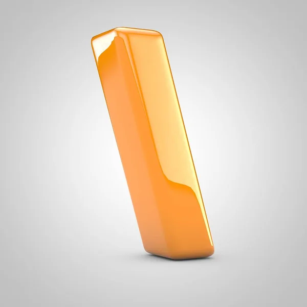 Narancs 3d vissza slash szimbólum elszigetelt fehér alapon — Stock Fotó