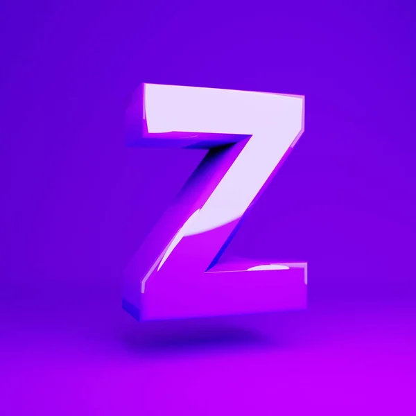 Glanzende paarse letter Z hoofdletter violet matte achtergrond — Stockfoto