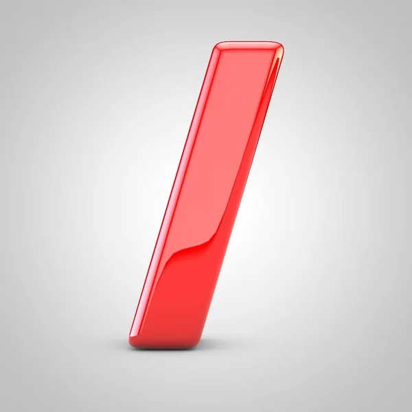 3d Röd främre snedstreck symbol Isolerad vit bakgrund — Stockfoto