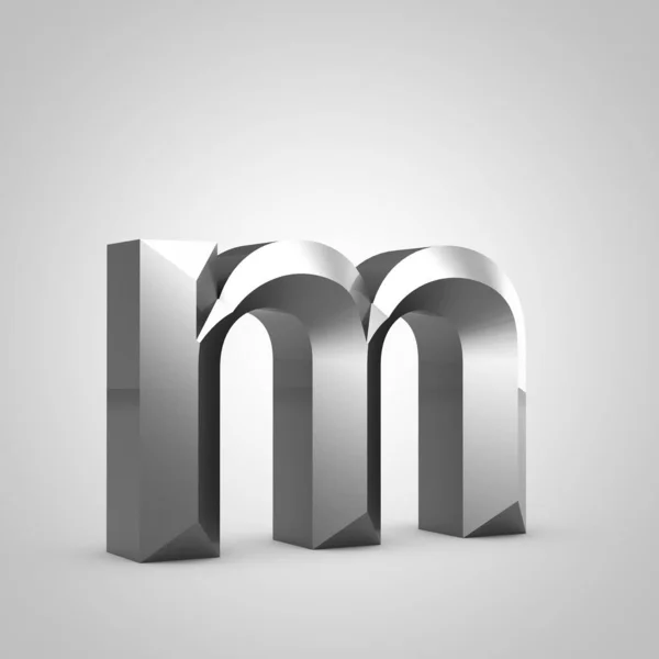 Metal chiseled letter M lowercase — Stock Photo, Image