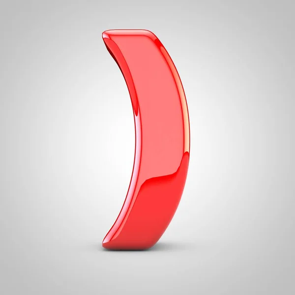 3D Rosso tondo parentesi simbolo isolato sfondo bianco — Foto Stock