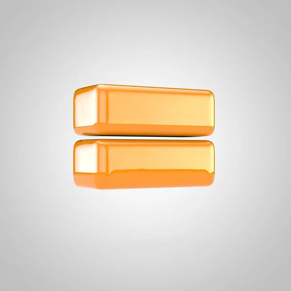 Orange 3d equals symbol isolated on white background — Stock Photo, Image