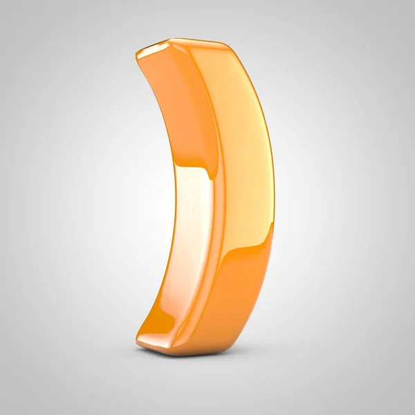 Narancs 3d kerek zárójel szimbólum elszigetelt fehér alapon — Stock Fotó