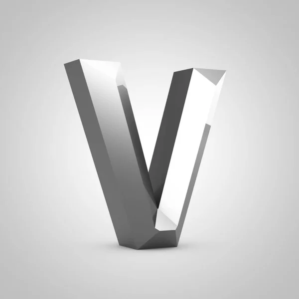 Metal chiseled letter V uppercase — ストック写真