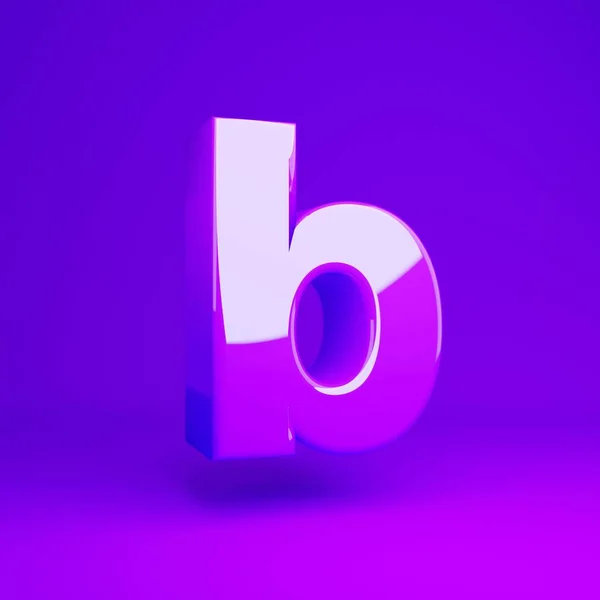 Glossy violet letter B lowercase violet matte background — Stock Photo, Image