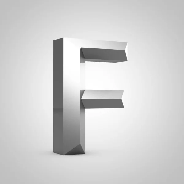 Metal chiseled letter F uppercase — Stock Photo, Image