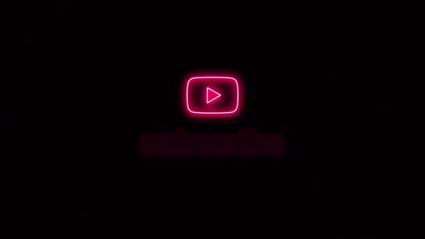 Subscribe button neon icons animation. — Stock Video