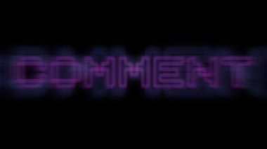 Retro metin canlandırma yorumu. Metin ortalarda uçar ve bekler.