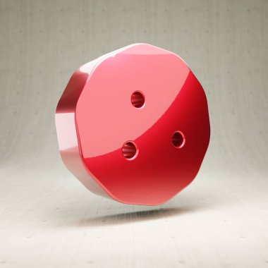 Kurabiye ikonu. Beyaz beton arka planda izole edilmiş altın renkli kurabiye sembolü. Web sitesi için modern simge, sosyal medya, sunum, tasarım şablonu ögesi. 3 Boyutlu Hazırlama.