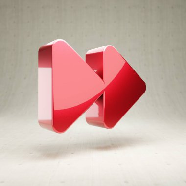 İleti simgesi. Beyaz beton arka planda izole edilmiş altın renkli forvet sembolü. Web sitesi için modern simge, sosyal medya, sunum, tasarım şablonu ögesi. 3 Boyutlu Hazırlama.