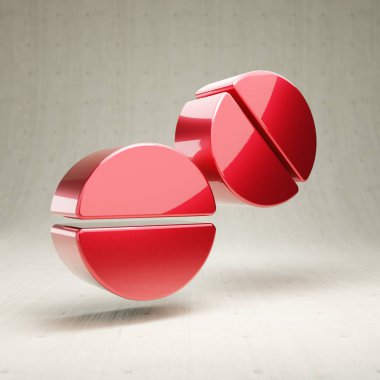 Tablet simgesi. Beyaz beton arkaplanda izole edilmiş kırmızı parlak metalik tabletler.