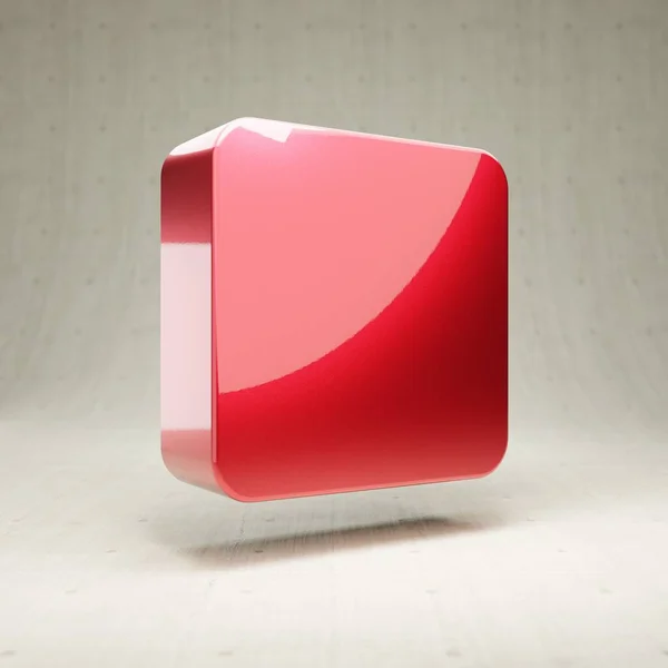 Ikona stop. Červený lesklý kovový symbol Stop izolované na bílém betonovém pozadí. — Stock fotografie