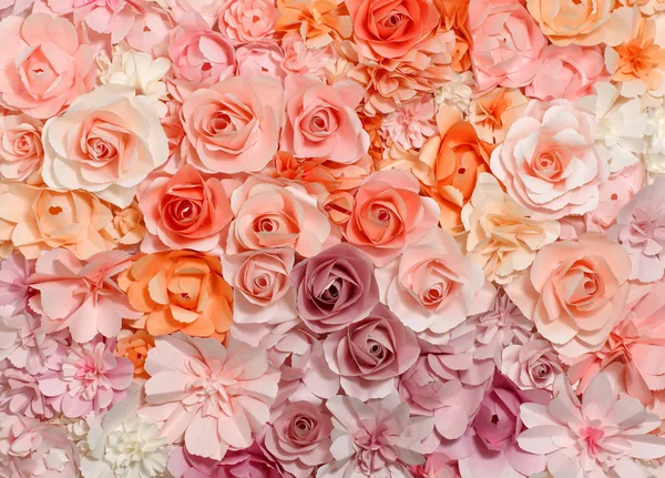 Flores Coloridas Papel Fundo Padrão Lindo Estilo Fotografias De Stock Royalty-Free