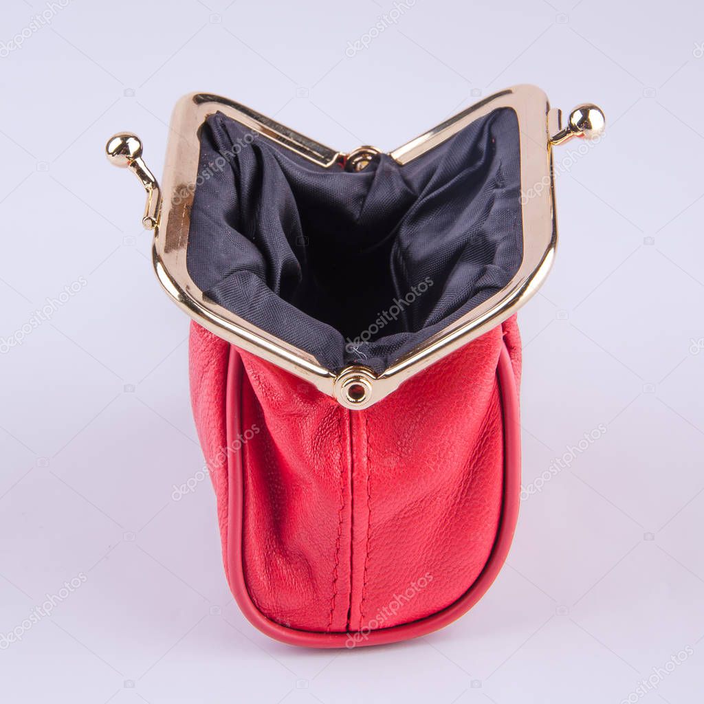 leather womens purse red for coins