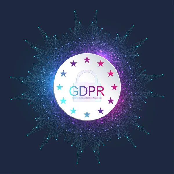 GDPR - Regulamento Geral de Proteção de Dados. Mapa e bandeira da Europa  pontilhada. Protecção de dados pessoais. Ilustração vetorial imagem  vetorial de © berya113 #198584444