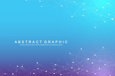 Geometric graphic background molecule and communication. Big data complex with compounds. Perspective backdrop. Minimal array Big data. Digital data visualization. Scientific vector illustration. clipart