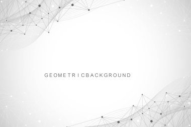 Geometrik grafik arka plan molekül ve iletişim. Büyük veri bileşikler ile karmaşık. Perspektif zemin. En az dizi. Dijital veri görselleştirme. Bilimsel sibernetik vektör çizim.