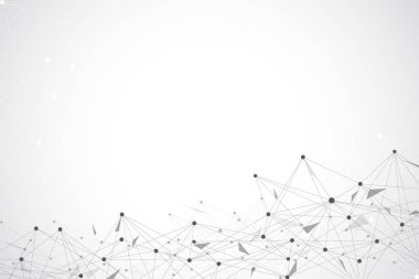 Geometrik grafik arka plan molekül ve iletişim. Büyük veri bileşikler ile karmaşık. Perspektif zemin. Büyük veri en az dizi. Dijital veri görselleştirme. Bilimsel vektör çizim.