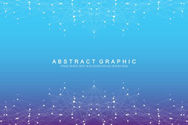 Bağlantılı çizgi ve noktalar ile teknoloji arka plan. Büyük veri görselleştirme. Perspektif zemin görselleştirme. Analitik ağlar. Vektör çizim.