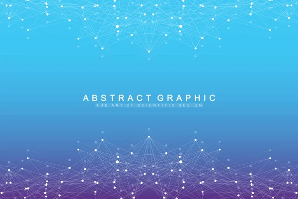 Bağlantılı çizgi ve noktalar ile teknoloji arka plan. Büyük veri görselleştirme. Perspektif zemin görselleştirme. Analitik ağlar. Vektör çizim.