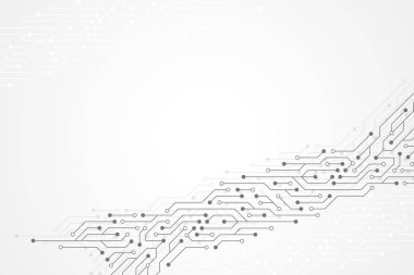Soyut teknolojik altyapı devre kartı doku ile. Grafik tasarım elektronik anakart. İletişim ve mühendislik kavramı. Vektör çizim.