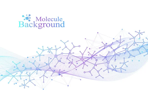 Vetenskapliga vektor illustration genteknik och gen manipulation koncept. Helix DNA, Dna-strängen, molekyl eller atom, nervceller. Abstrakt struktur för vetenskap eller medicinsk bakgrund — Stock vektor