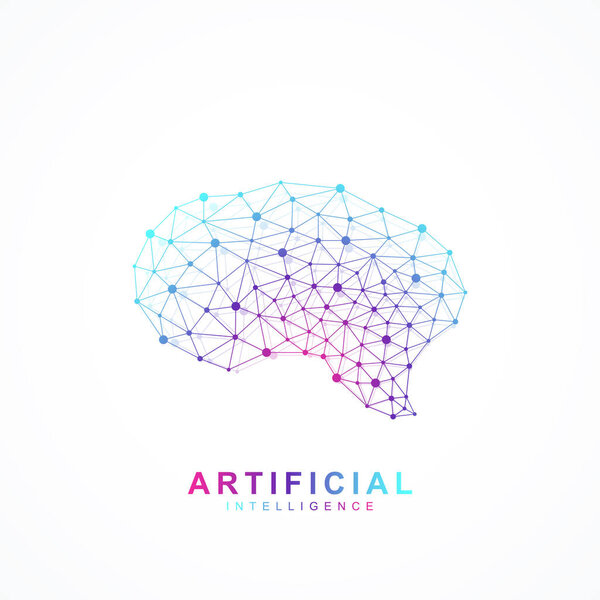 Artificial intelligence brain logo concept. Creative idea concept design brain logotype vector icon.