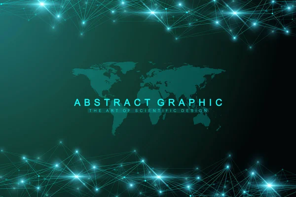 Tecnologia sfondo astratto con linea e punti collegati. Visualizzazione dei big data. Visualizzazione dello sfondo in prospettiva. Reti analitiche. Illustrazione vettoriale . — Vettoriale Stock