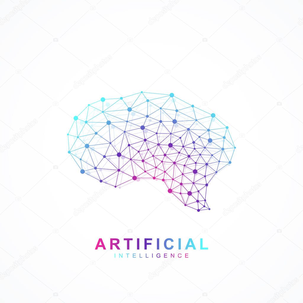 Artificial intelligence brain logo concept. Creative idea concept design brain logotype vector icon