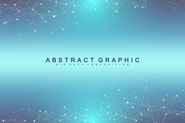 Bağlantılı çizgi ve noktalar ile teknoloji arka plan. Büyük veri görselleştirme. Perspektif zemin görselleştirme. Analitik ağlar. Vektör çizim.