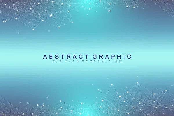 Tecnologia de fundo abstrato com linha conectada e pontos. Visualização de Big Data. Visualização prospectiva de cenários. Redes analíticas. Ilustração vetorial . — Vetor de Stock