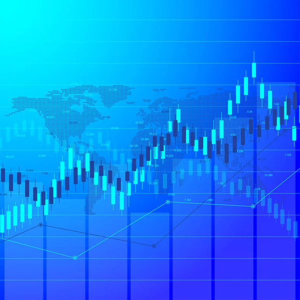 Grafico di borsa o grafico di trading forex adatto per concetto di investimento finanziario. Contesto di tendenze economiche per l'idea di business. Contesto astratto dei finanziamenti. Illustrazione vettoriale . — Vettoriale Stock