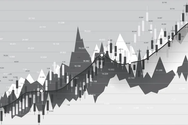 Akciový trh nebo forex obchodování graf vhodný pro složení finančních investic. Ekonomické trendy pozadí pro podnikatelský záměr. Abstraktní finance pozadí. Vektorové ilustrace. — Stockový vektor