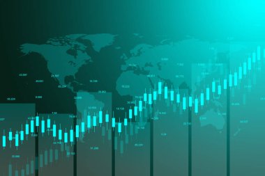 Borsa veya forex ticaret graph grafiği finansal yatırım kavramı için uygun. Ekonomi eğilimleri arka plan iş fikri için. Soyut Finans arka plan. Vektör çizim.