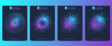 Modern vektör şablonu için broşür broşür el ilanı kapak katalog dergi veya faaliyet raporu. A4 boyutunda altın düzeni. İş, bilim ve teknoloji tasarım kitap düzeni. Mandala sunuyla.