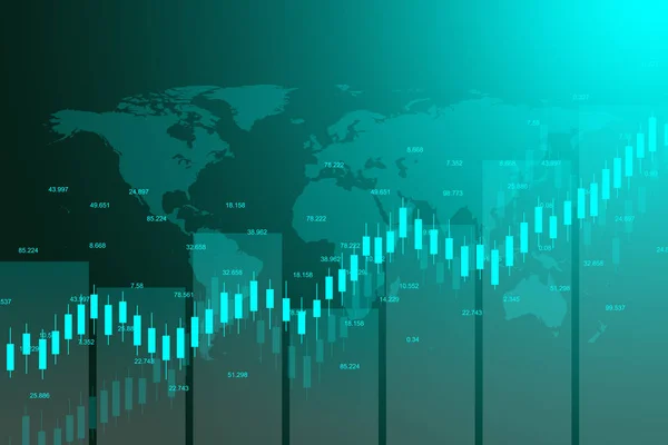 Mercado de valores o gráfico de comercio de divisas adecuado para el concepto de inversión financiera. Tendencias económicas antecedentes para la idea de negocio. Antecedentes financieros abstractos. Ilustración vectorial . — Vector de stock