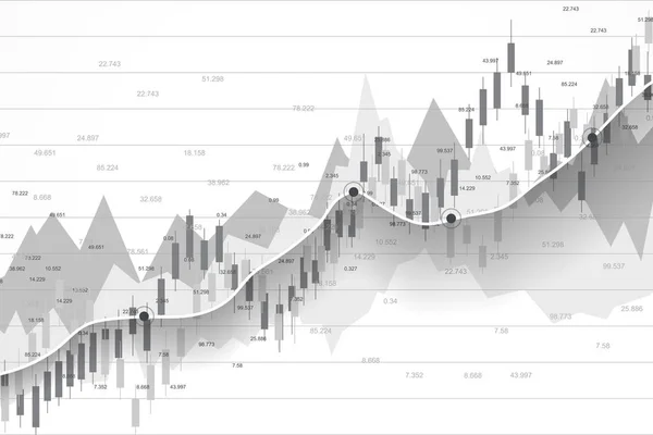 Tőzsde és forex kereskedési graph diagramra alkalmas pénzügyi befektetés fogalmát. Gazdasági trendek háttér üzleti ötlet. Absztrakt finanszírozási hátterét. Vektoros illusztráció. — Stock Vector