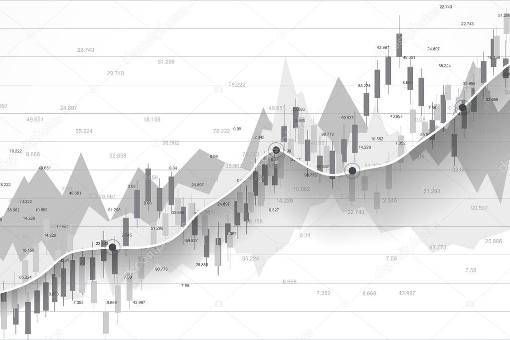 Stock market or forex trading graph chart suitable for financial investment concept. Economy trends background for business idea. Abstract finance background. Vector illustration.