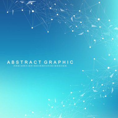 Bağlantılı çizgi ve noktalar ile teknoloji arka plan. Büyük veri görselleştirme. Perspektif zemin görselleştirme. Analitik ağlar. Vektör çizim.