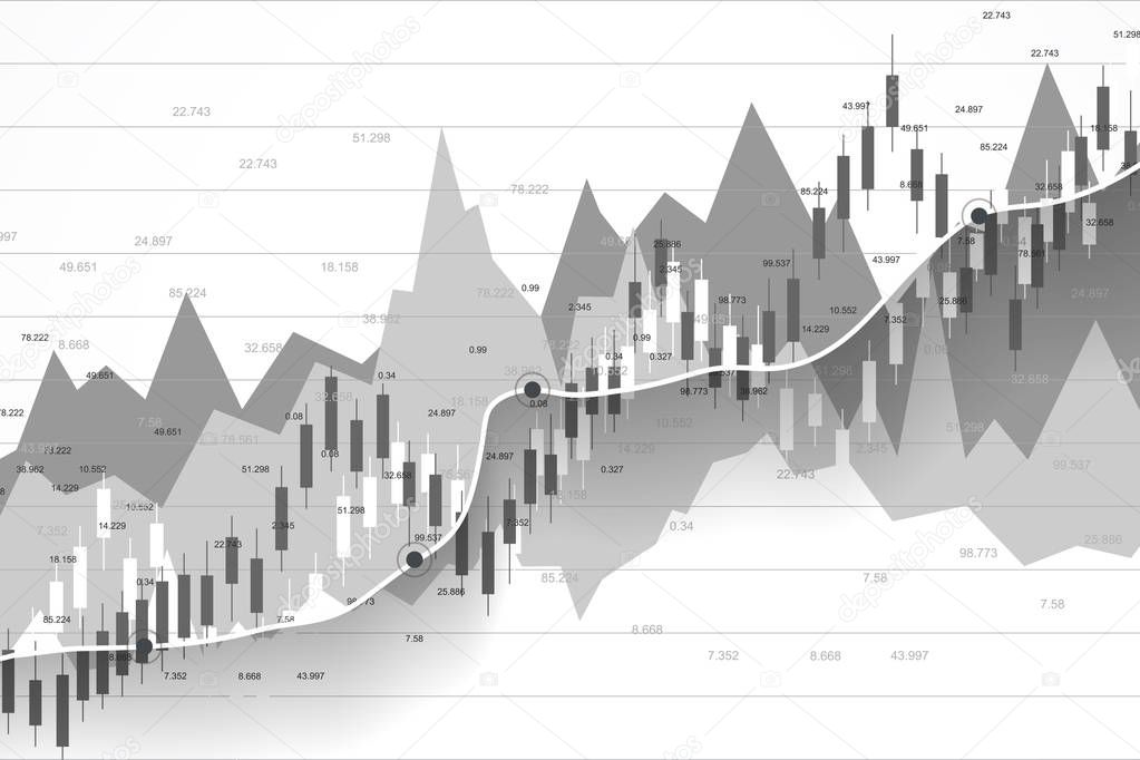 Stock market or forex trading graph chart suitable for financial investment concept. Economy trends background for business idea. Abstract finance background. Vector illustration.